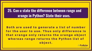 Top 100 Python Interview Questions And Answers | PDF