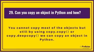 Top 100 Python Interview Questions And Answers | PDF