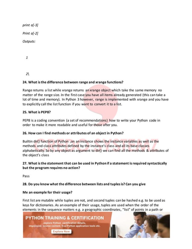 Python interview questions and answers | DOCX