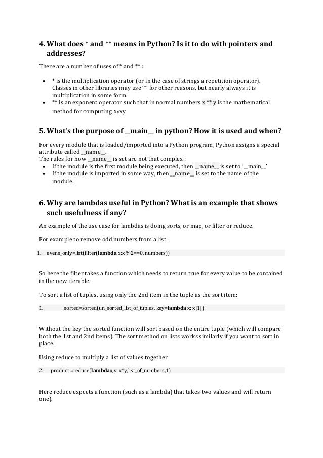 Python Interview Questions And Answers