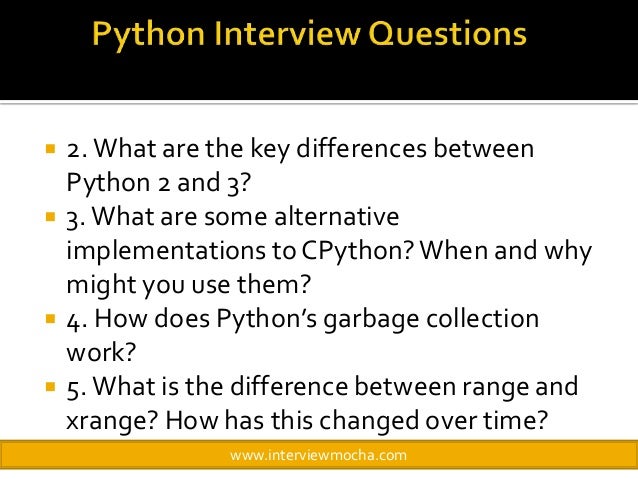 python interview questions for experienced python interview questions