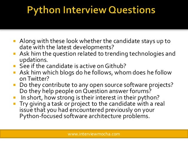 python interview questions for experienced python interview questions