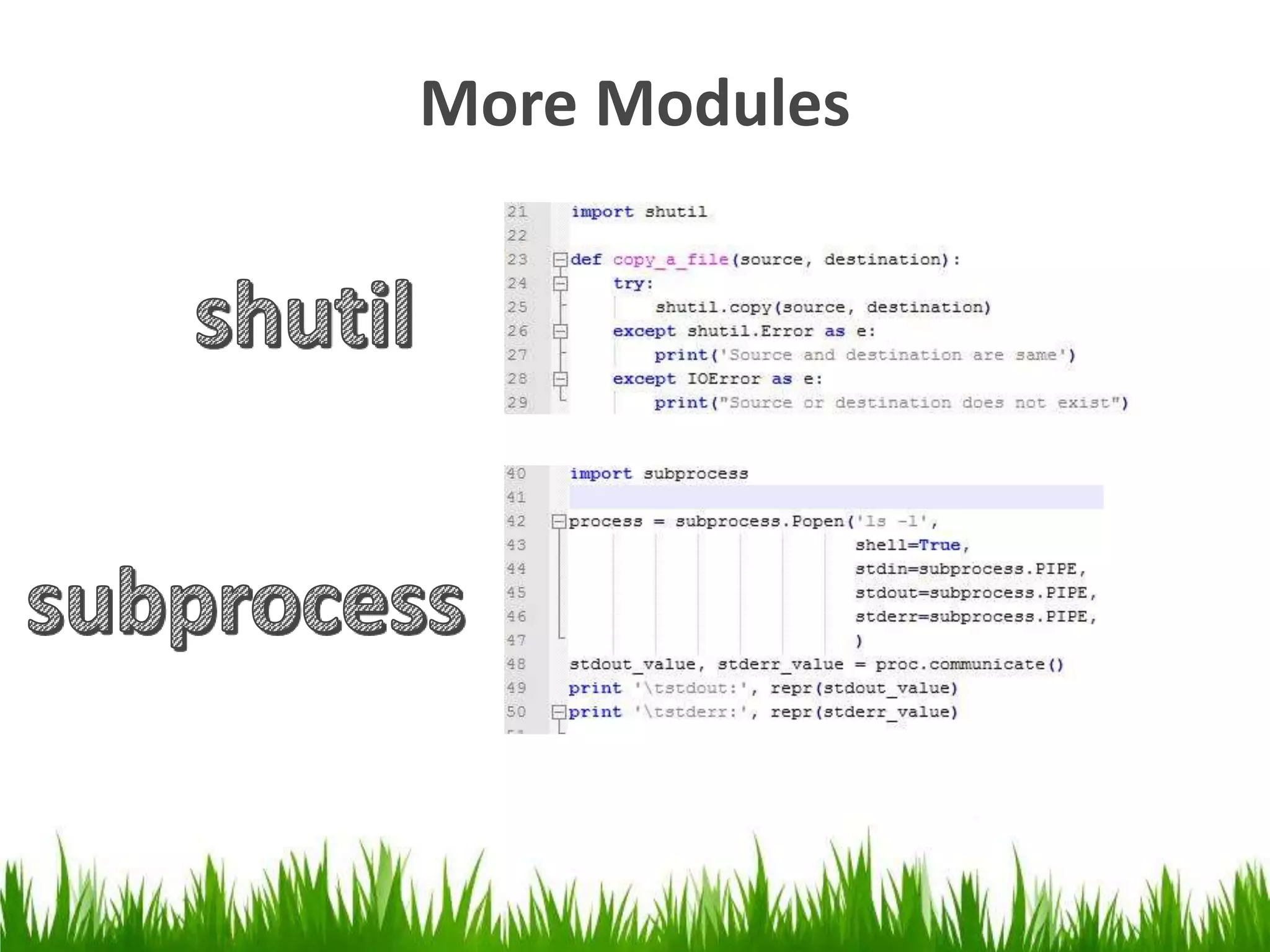 More Modules 
 