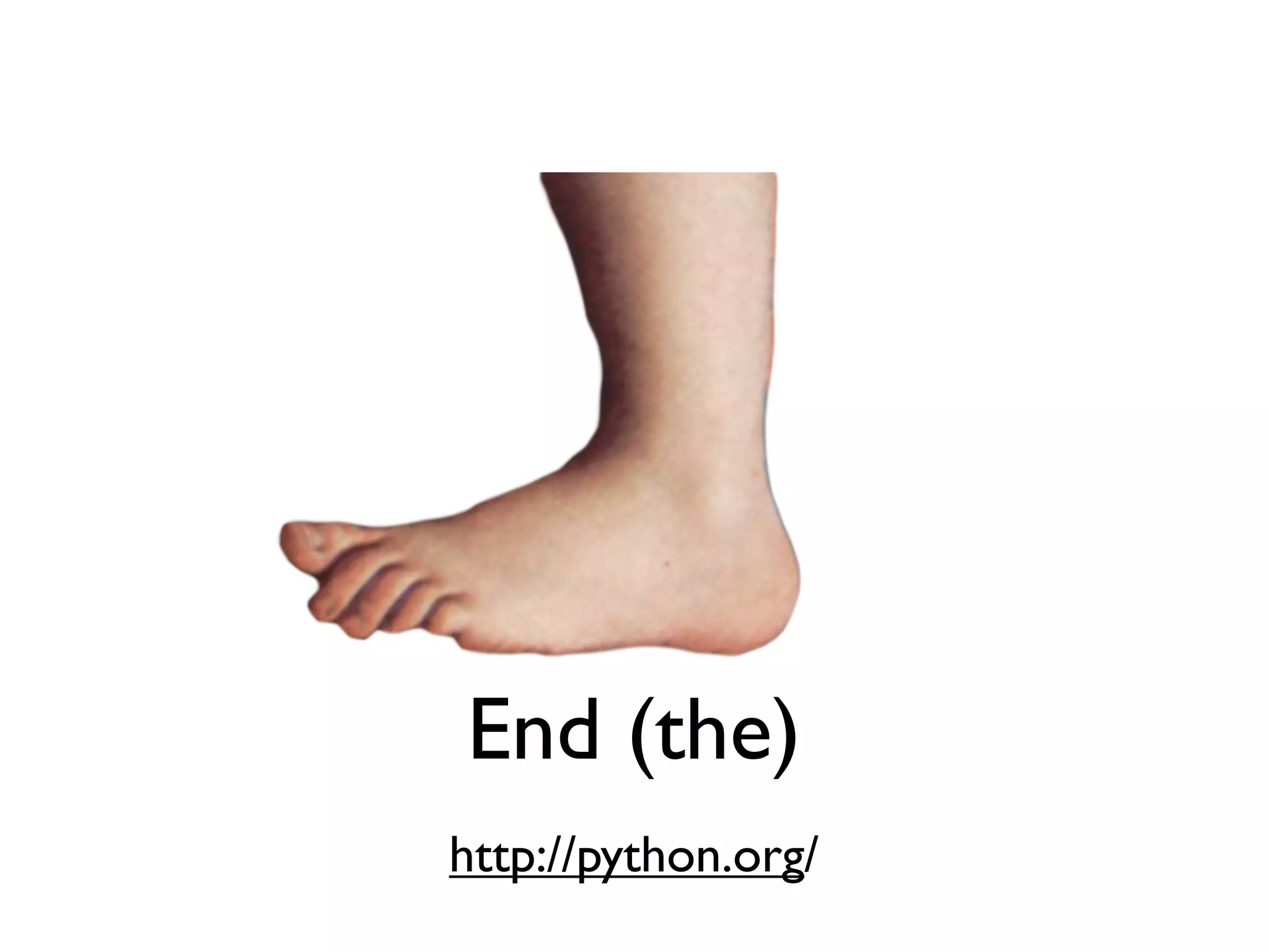 End (the) http://python.org/ 