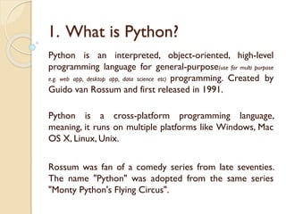 Python-01| Fundamentals | PPT | Free Download
