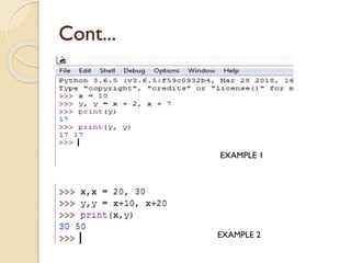Cont...
EXAMPLE 1
EXAMPLE 2
 