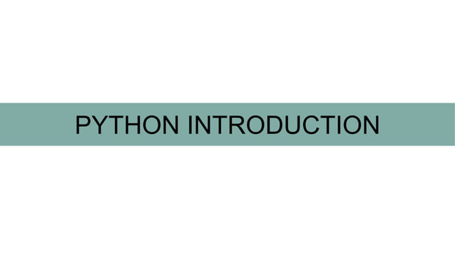 Python Programming Introduction - II | PPT
