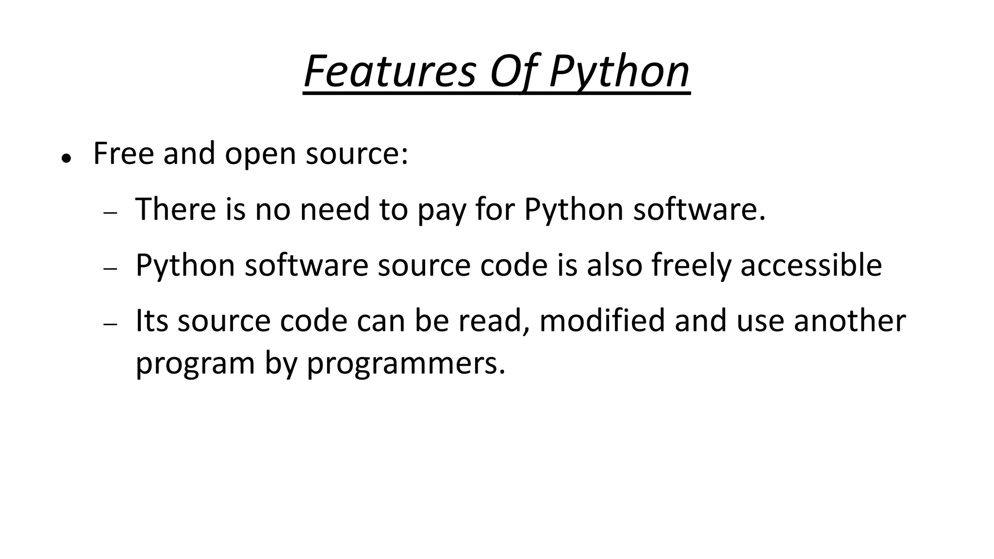 Introduction to Python Programming - I | PPT