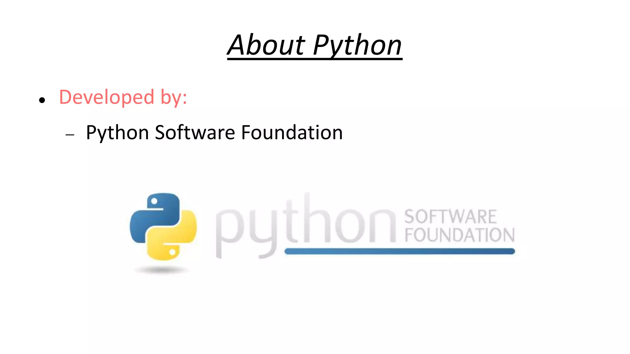 Introduction to Python Programming - I | PPT