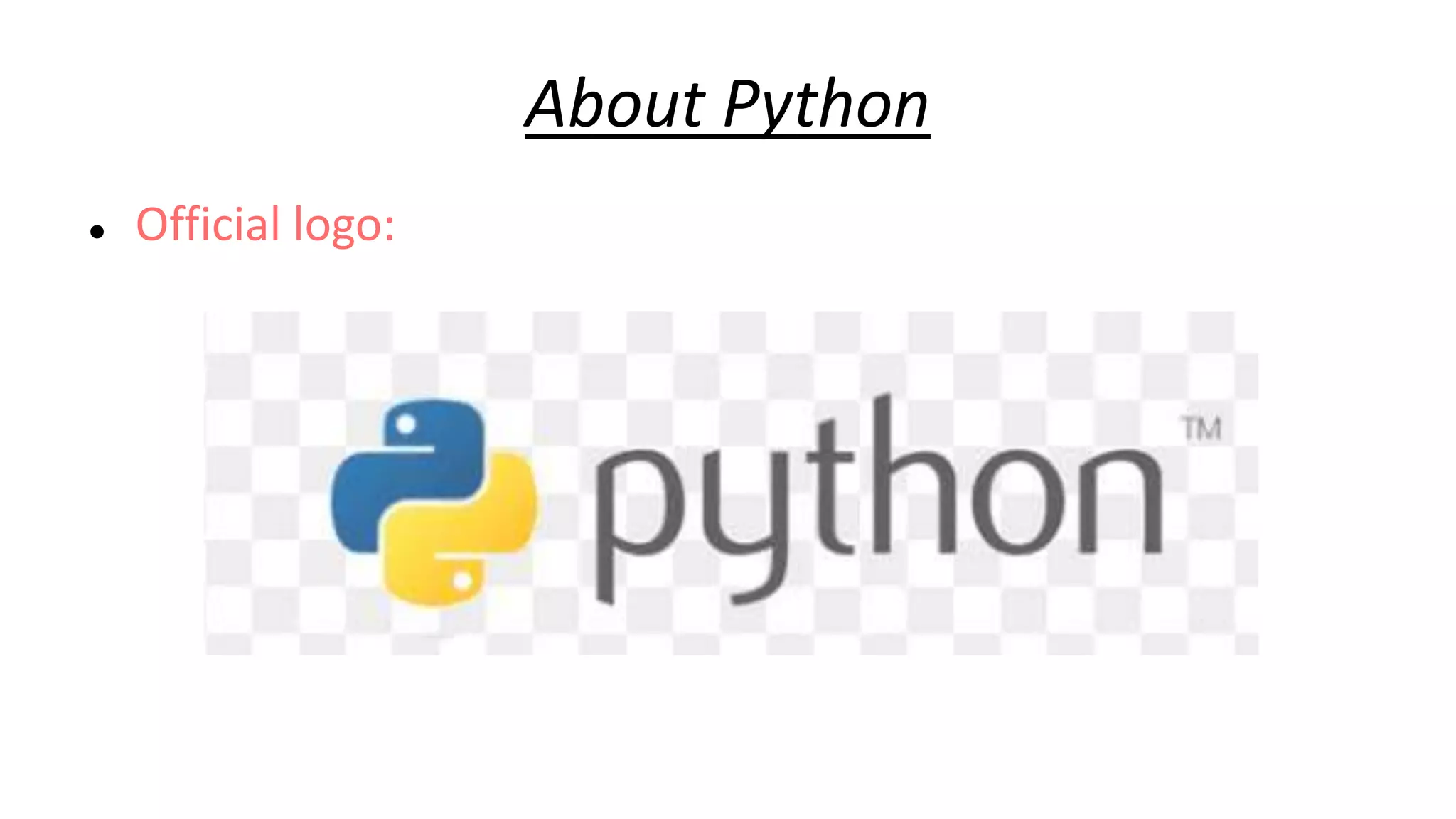 Introduction to Python Programming - I | PPT