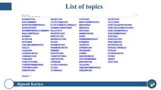 Jignesh Kariya 39
List of topics
 