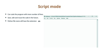 Grade IX Python Introduction-Basics-History-Datatypes | PPTX