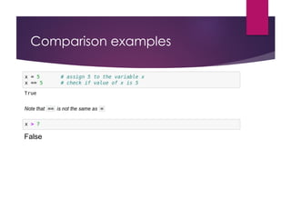 Comparison examples
False
 