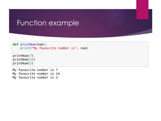 Function example
 
