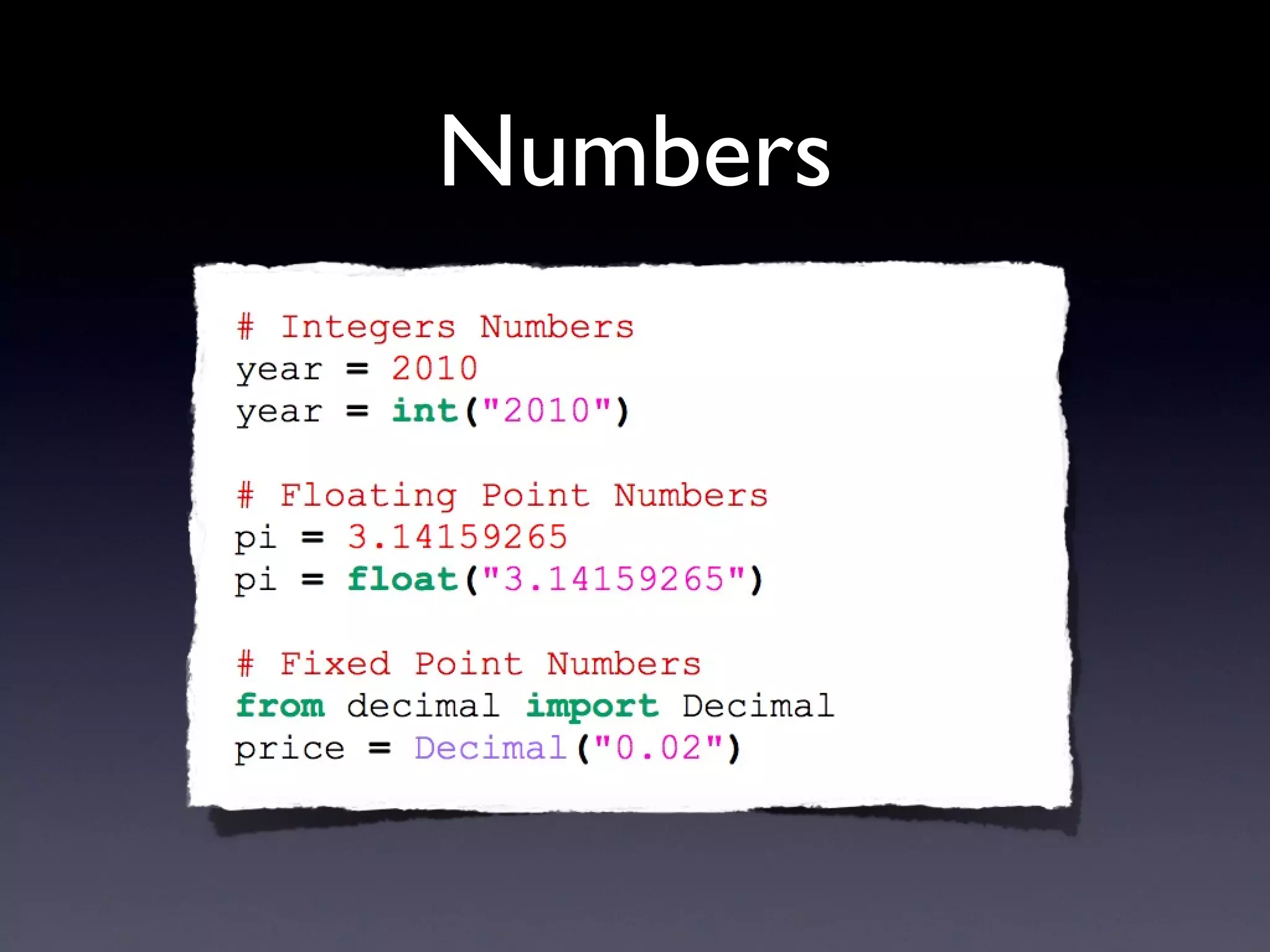 Numbers
 