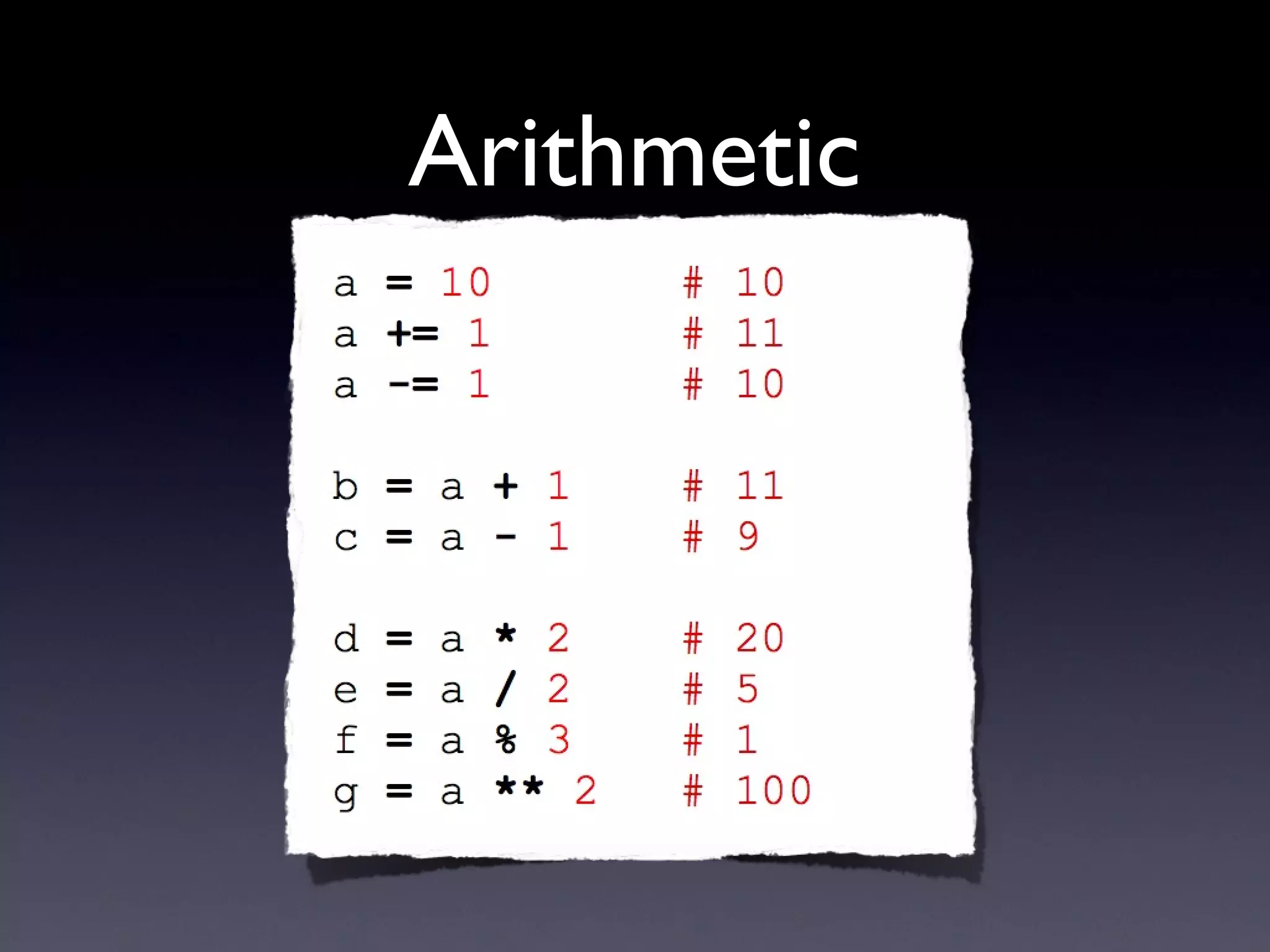 Arithmetic
 
