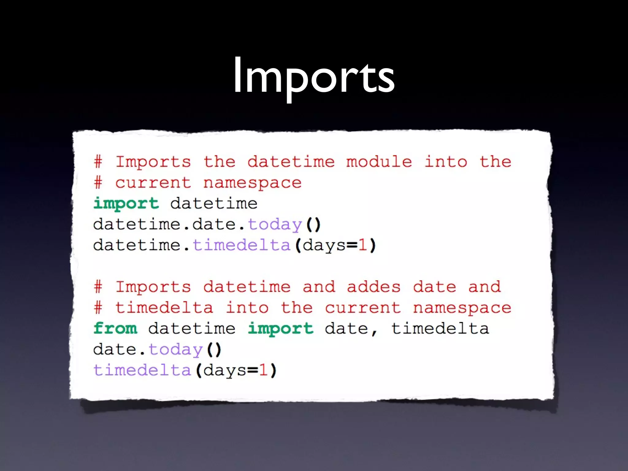 Imports
 