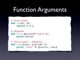 Function Arguments
 