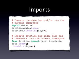 Imports
 