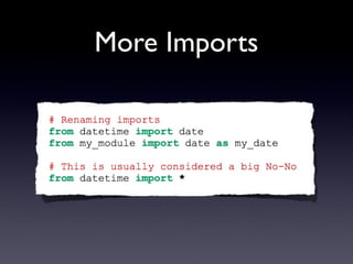 More Imports
 