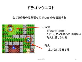 䝗䝷䝂䞁䜽䜶䝇䝖 
඲䛶䜢స䜛䛾䛿↓⌮䛺䛾䛷 
Python 
Map 
ධ㛛 
๓ᚋᕥྑ䛻ື䛟 
䛯䛰䛧䚸䝬䝑䝥䛾እ䛻䛿ฟ䛺䛔 
⏫ே䛻ヰ䛧䛛䛡䜛 
217 
୺ேබ 
䛾䜏ᐇ⿦䛩䜛 
⏫ே 
୺ேබ䛻ᛂ⟅䛩䜛 
 