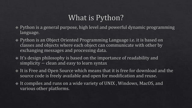 Python introduction | PPTX