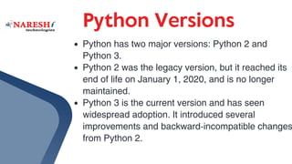 Python introduction - Naresh i Technologies | PPT