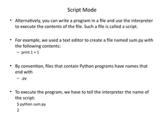 Comprehensive Introduction to Python Programming Language and Basics | PPTX