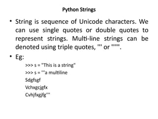 Comprehensive Introduction to Python Programming Language and Basics | PPTX