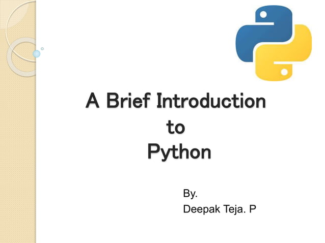 Python introduction towards data science | PPT