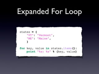 Expanded For Loop 