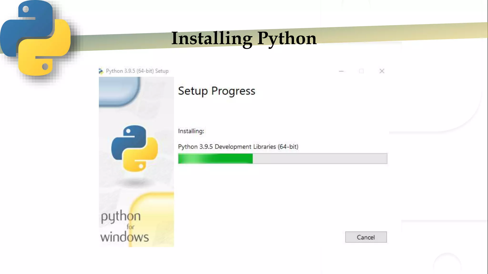 Installing Python
 
