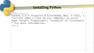 Installing Python
 