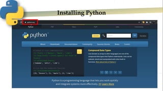 Installing Python
 