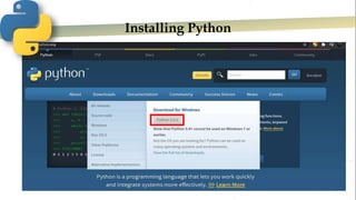 Installing Python
 