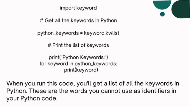 Introducing Python keywords - Naresh IT | PPT