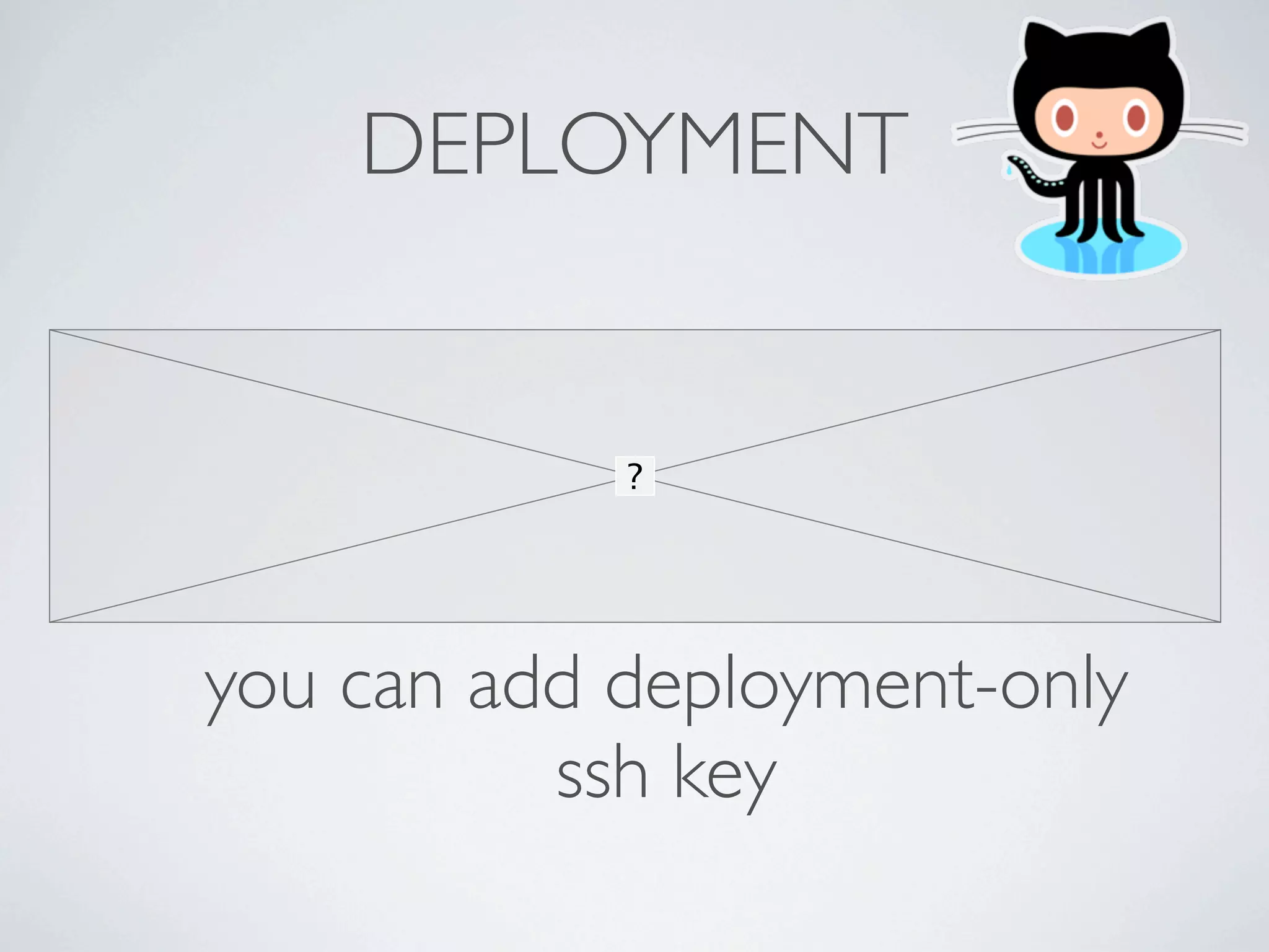 DEPLOYMENT




you can add deployment-only
          ssh key
 