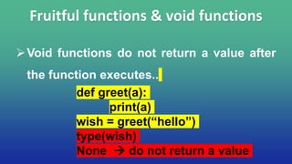 Python Introduction | JNTUA | R19 | UNIT 1 | Functions | PPT