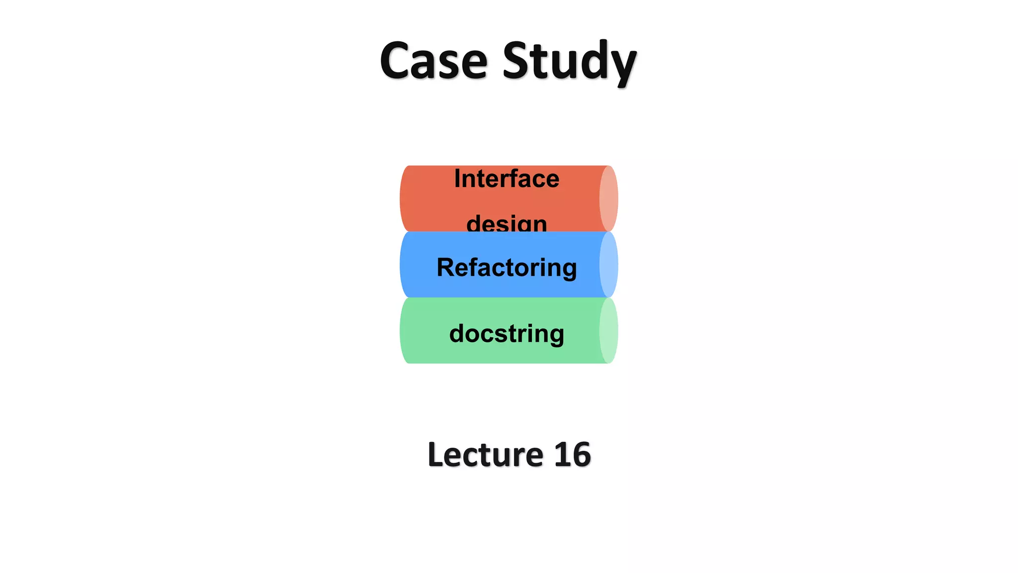 Case Study
Interface
design
Refactoring
docstring
Lecture 16
 