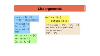 List arguments
 
