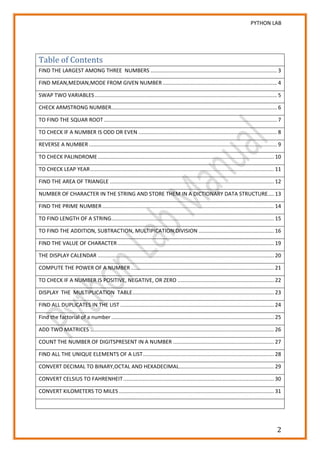 Python Lab Manual | PDF | Programming Languages | Computing