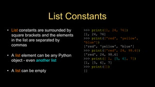 Pythonlearn-08-Lists.pptx | Programming Languages | Computing