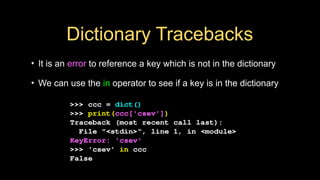 Mastering Python Dictionaries: Concepts, Usage, and Applications | PPTX