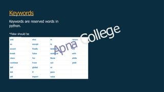 Computer porgramming language python lecture 1 | PPTX