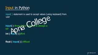 Computer porgramming language python lecture 1 | PPTX