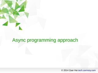 Async programming approach 
© 2014 Zaar Hai tech.zarmory.com 
 