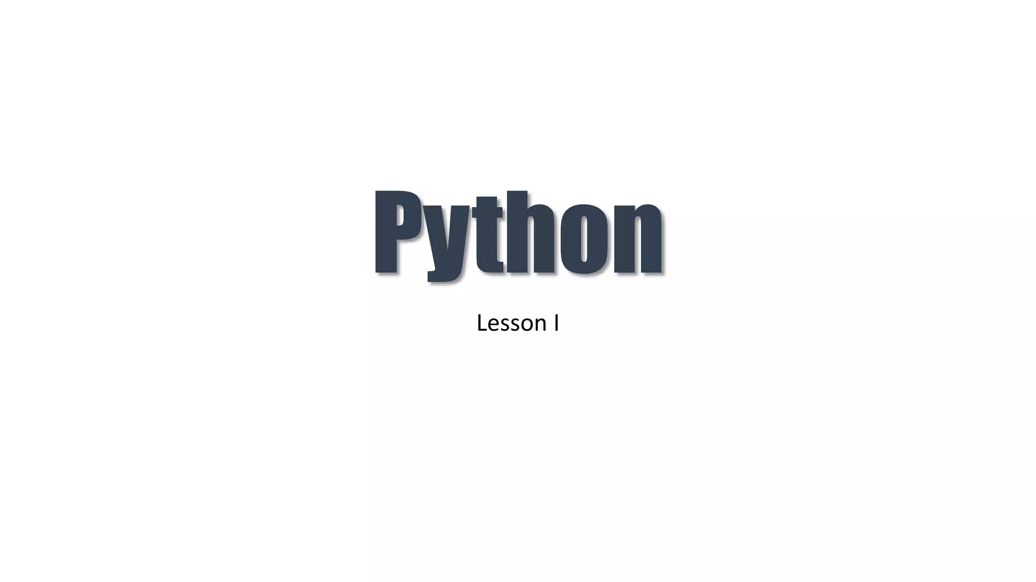 Python lesson 1 | PPTX