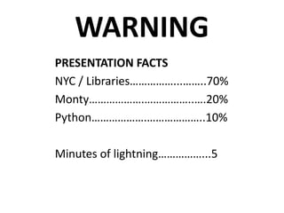 Python, libraries, and literacy | PPT