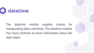 Python Libraries and Modules | PPTX