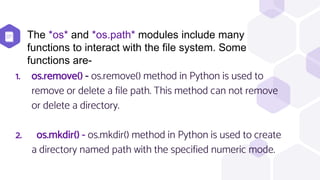 Python Libraries and Modules | PPTX